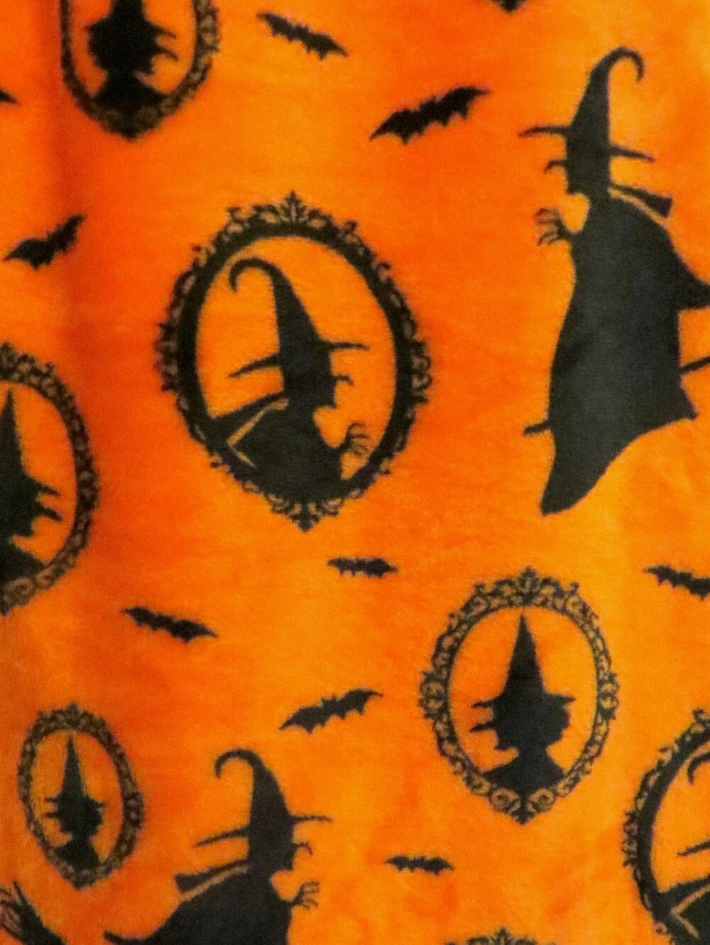 Halloween Witch Throw Blanket Bright Orange And Black Spooky Cozy Fall New